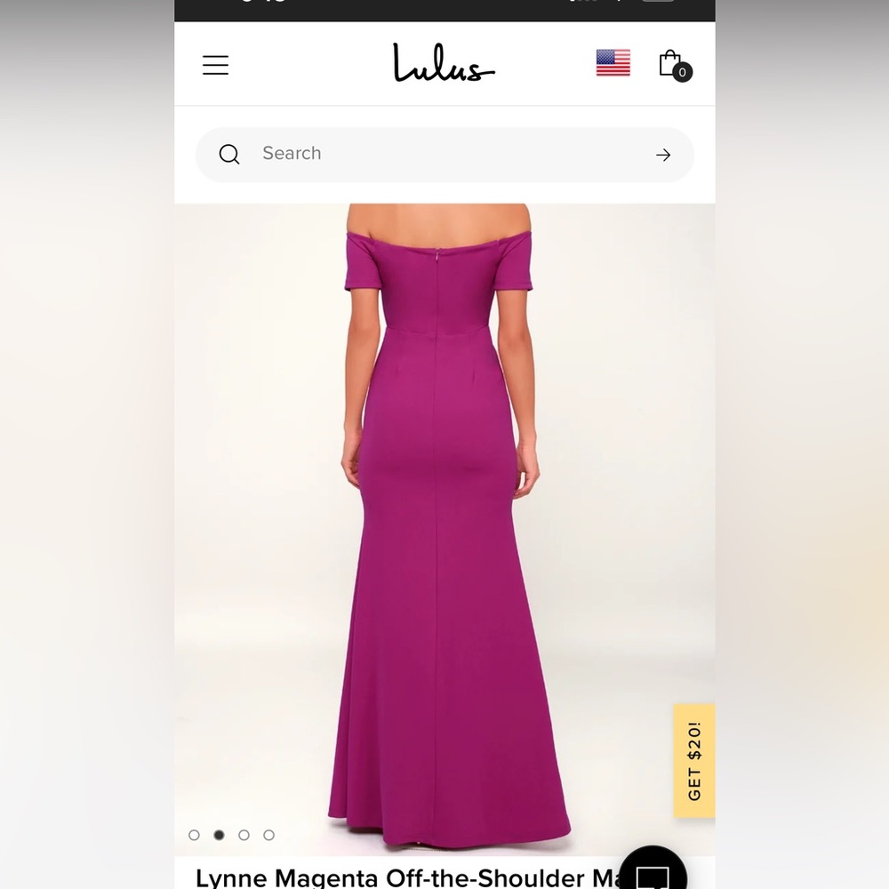 Lynne Magenta Off-The-Shoulder Maxi Dress - Picture 2 of 3